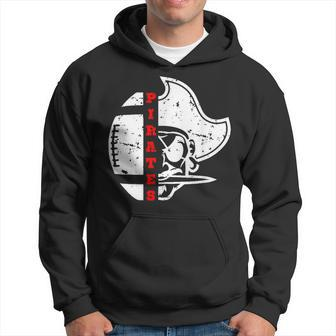 Distressed White Lcp Go Pirates With Football And Patch Hoodie - Monsterry DE