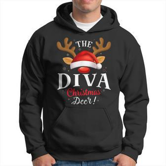 Diva Christmas Deer Pjs Xmas Family Matching Hoodie - Thegiftio UK