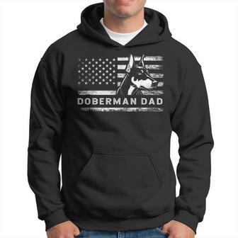 Doberman Pinscher Dog Dad American Flag Dobie Dad Hoodie - Monsterry DE