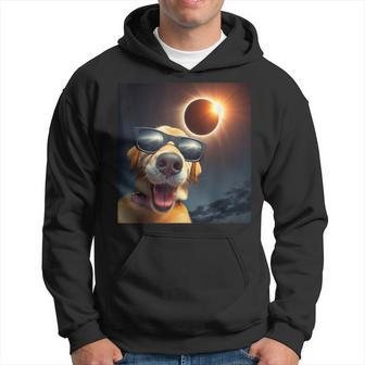 Dog Selfie Solar Eclipse Wearing Glasses Dog Lovers Hoodie - Monsterry DE