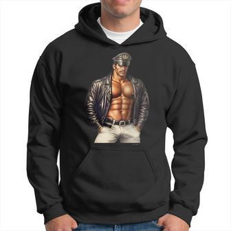 Dom Gay Leather Biker Gay Pride Daddy Bear Mustache Hoodie - Monsterry AU