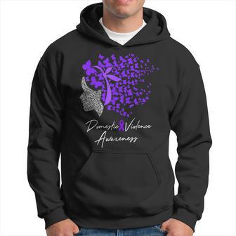 Domestic Violence Awareness Purple Butterflies Hoodie - Monsterry DE