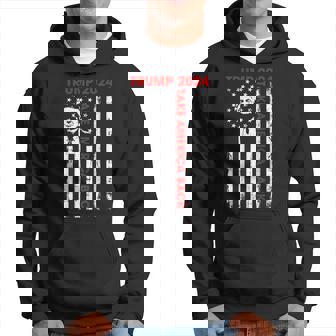 Donald Trump 2024 Take America Back American Flag On Back Hoodie | Mazezy