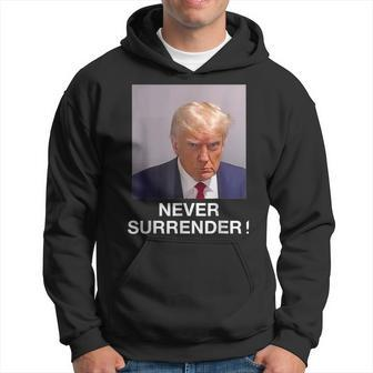 Donald Trump Never Surrender Shot August 24 2023 Hoodie - Seseable