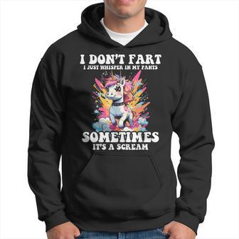 I Don't Fart I Whisper In My Pants Unicorn Hoodie - Thegiftio UK