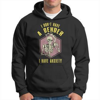 I Don't Have A Gender I Have Anxiety Lgbt Skeleton Hoodie - Monsterry