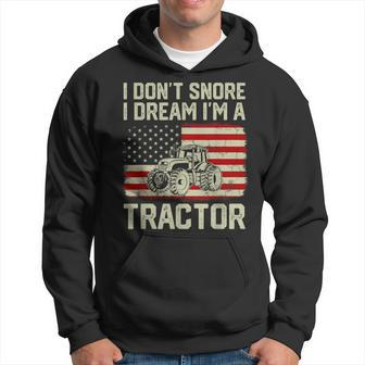 I Don't Snore I Dream I'm A Tractor Vintage Us Flag Hoodie - Monsterry