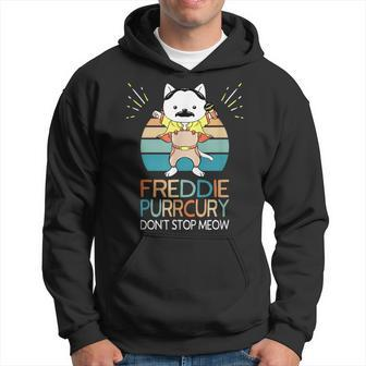Don't Stop Meow Freddie Purrcury Cat Music Pun Hoodie - Monsterry CA