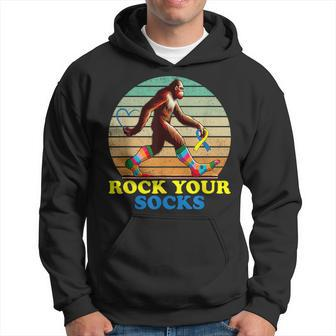 Down Syndrome Bigfoot Rock Your Socks Awareness Sasquatch Hoodie - Seseable