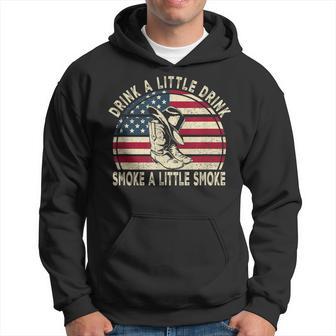 Drink A Little Drink Smoke A Little Smoke Retro Cowboy Hat Hoodie - Thegiftio UK