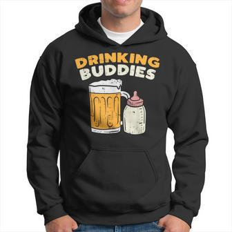 Drinkin Buddies Baby Bottle Son And Dad Matching Fathers Day Hoodie - Monsterry