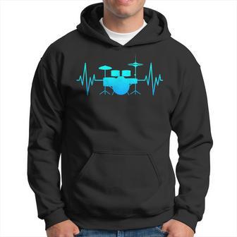 Drum Heartbeat Lifeline Music Lover Band Member Drummer Men Hoodie - Monsterry CA