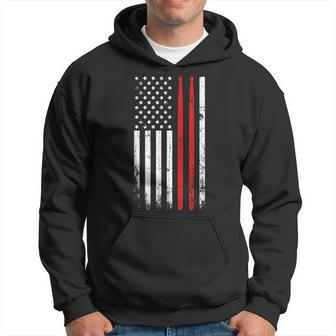 Drum Sticks On A Vintage American Flag For Drummers Hoodie - Monsterry UK