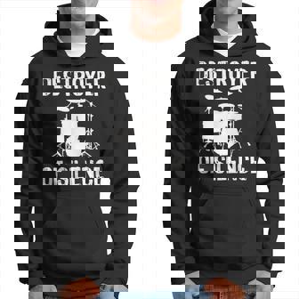 Drummer I Destroy Silence Destroyer Of Silence Drumset Hoodie - Thegiftio UK