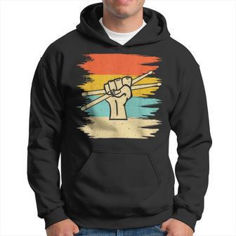 Drumsticks Retro Vintage Hoodie - Thegiftio UK