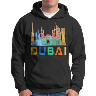 Dubai United Arab Emirates Souvenir I Love Dubai Skyline Hoodie - Monsterry UK