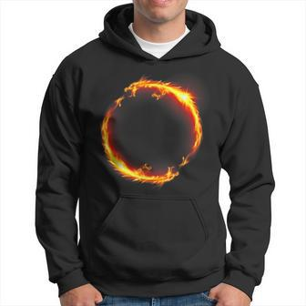 Dueling Dragons Fire Ring Hoodie - Monsterry