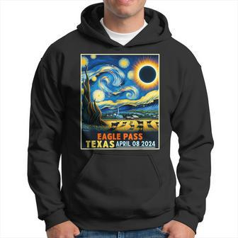 Eagle Pass Texas Total Solar Eclipse 2024 Starry Night Hoodie | Mazezy UK