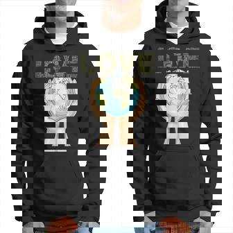 Earth Love Peace Carte Du Monde Écologique Sweat à capuche - Cadeauxyz