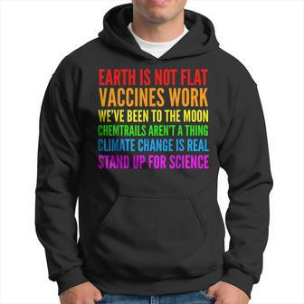Earth Not Flat Climate Change Real Vaccine Work Hoodie - Monsterry