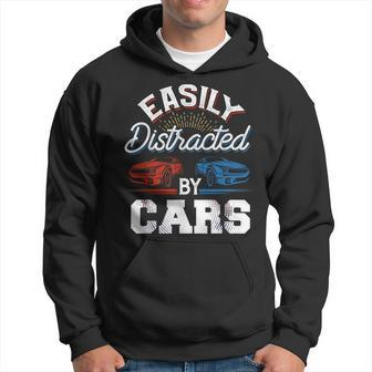 Easily Distracted By Cars Racing Cars Fans Speed Driver Hoodie - Thegiftio UK