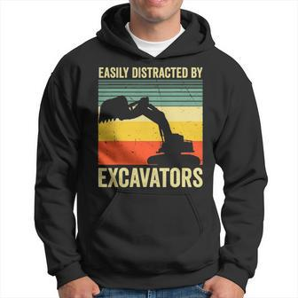 Easily Distracted By Excavators Construction Excavator Hoodie | Mazezy