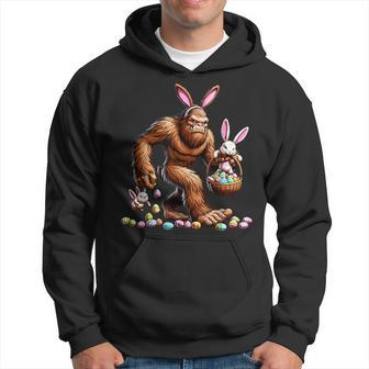 Easter Bigfoot With Bunny & Egg Basket Festive Celebration Hoodie - Seseable