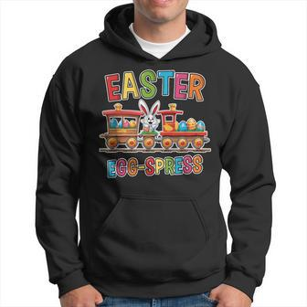 Easter Train Egg-Spress Easter Egg Hunting Boys Hoodie - Seseable