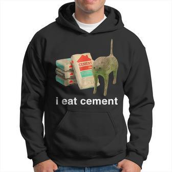 I Eat Cement Cursed Cat Oddly Specific Meme Hoodie - Seseable