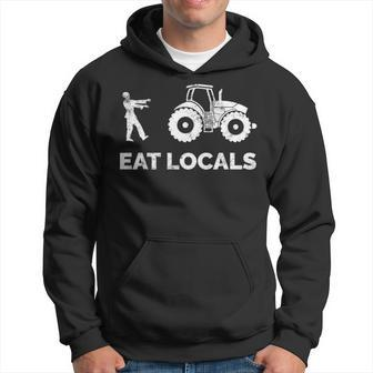 Eat Locals Zombie Chasing Farmer Tractor Hoodie | Mazezy DE