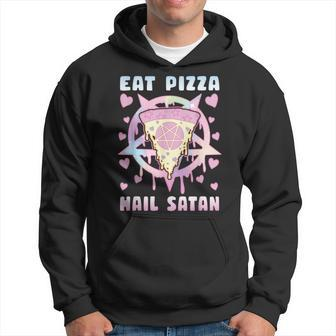 Eat Pizza Hail Satan Occult Satanic Hoodie - Seseable