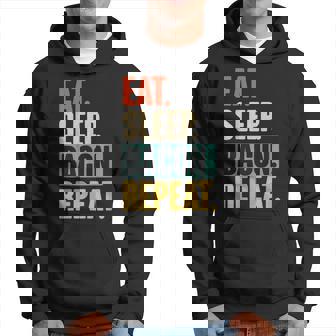 Eat Sleep Bacon Repeat Vintage Bacon Hoodie - Thegiftio
