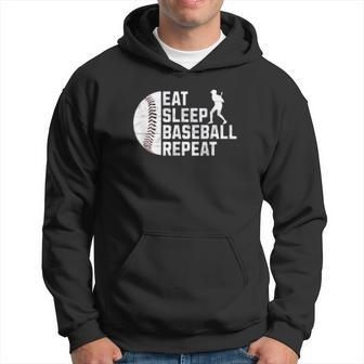 Eat Sleep Baseball Repeat Boys Kid Baseball Player Hoodie - Monsterry