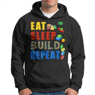 Eat Sleep Build Repeat Building Bricks Blocks Master Builder Hoodie | Mazezy