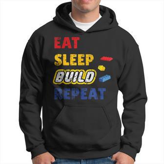 Eat Sleep Build Repeat Klemmbaustein Spielzeug Stones Hoodie - Geschenkecke