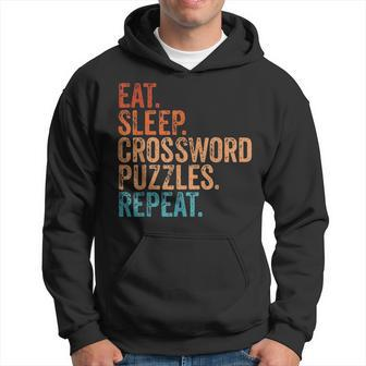 Eat Sleep Crossword Puzzles Repeat Vintage Crossword Hoodie - Monsterry UK