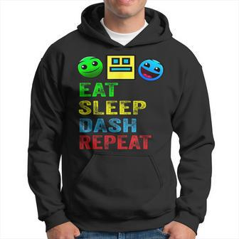 Eat Sleep Dash Repeat Video Game Geometry Video Gamer Hoodie | Mazezy UK
