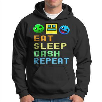 Eat Sleep Dash Repeat Video Game Geometry Video Gamer Hoodie - Monsterry