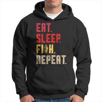 Eat Sleep Fish Repeat Fathers Day Hoodie - Thegiftio UK