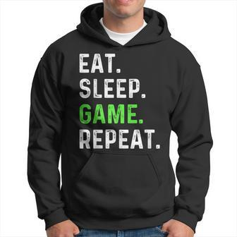 Eat Sleep Game Repeat Gaming Gamer Hoodie - Thegiftio UK