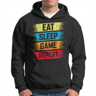 Eat Sleep Game Repeat  Gaming Hoodie - Seseable