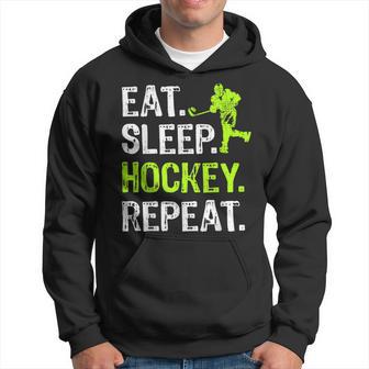 Eat Sleep Hockey Repeat Hockey Player Hoodie - Thegiftio UK