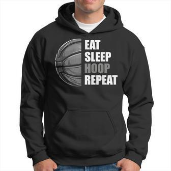 Eat Sleep Hoop Repeat Basketball Hoodie - Seseable