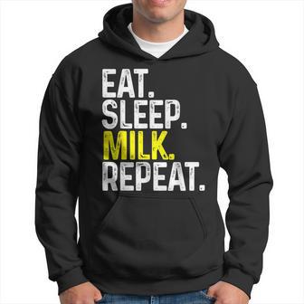 Eat Sleep Milk Repeat Cow Farmer Hoodie - Thegiftio UK