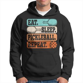 Eat Sleep Pickleball Repeat Pickleball Lover Retro Hoodie - Thegiftio UK