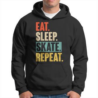 Eat Sleep Skate Repeat Retro Vintage Skating Skater Hoodie - Monsterry