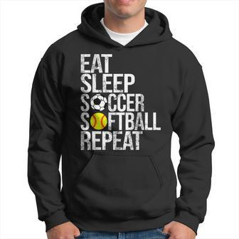 Eat Sleep Soccer Softball Repeat Ball Hoodie - Monsterry