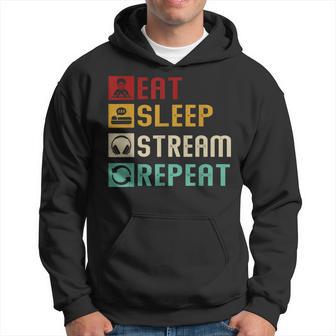 Eat Sleep Stream Repeat Streaming Gaming Streamer Vintage Hoodie - Monsterry