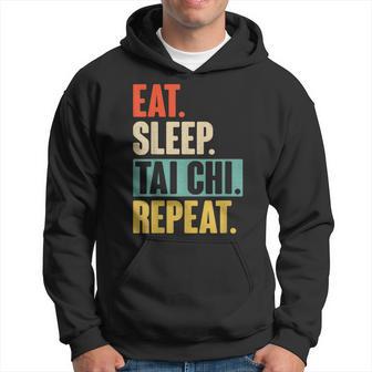 Eat Sleep Tai Chi Repeat Retro Vintage Tai Chi Hoodie - Thegiftio UK