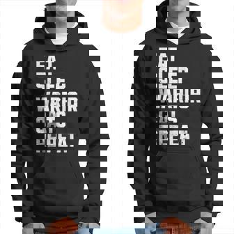 Eat-Sleep-Warrior Cats-Repeat Cat Lover Hoodie | Mazezy